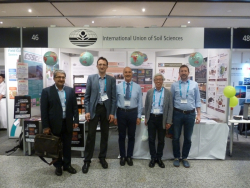 IUSS booth partners - Alik Ismail-Zadeh/Secretary General of IUGG, Sigbert Huber/Secretary of IUSS, Carmelo Dazzi/President of ESSC, Takashi Kosaki/Tokio Metropolitan University, Andreas Baumgarten/Treasurer of IUSS - Sigbert Huber