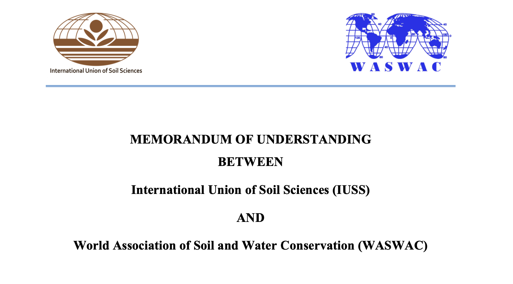 Memorandum of understanding between IUSS and WASWAC signed / © IUSS/WASWAC